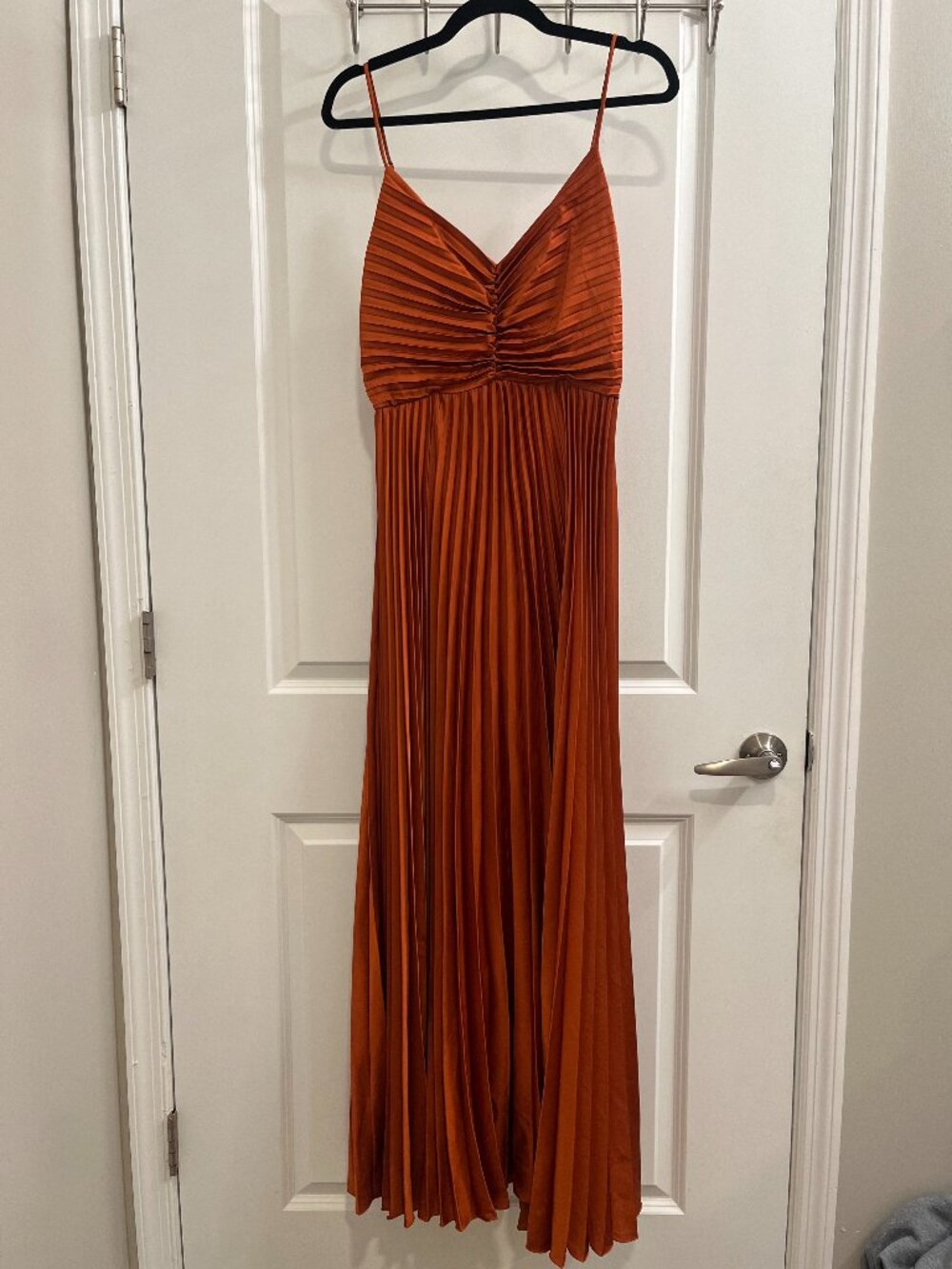 Petal & Pup "Naira" Pleated Satin Maxi Dress Sz 6